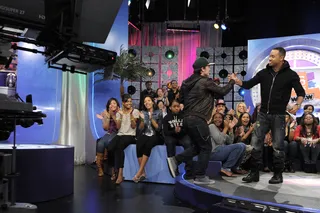Actor Josh Hutcherson Daps Terrence - Actor Josh Hutcherson enjoys an enthusiastic reaction to his arrival at 106 &amp; Park, March 22, 2012.&nbsp; (Photo: John Ricard / BET)