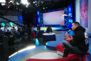 Terrence Informs the Audience - Terrence J talks the the audience about the importance of staying informed about incidents such as the killing of 17 year old Trayvon Martin at 106 &amp; Park, March 22, 2012. (Photo: John Ricard / BET).