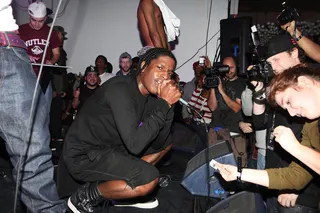 "1 Train" feat. Kendrick Lamar, Danny Brown, Big K.R.I.T., Joey Bada$, Action Bronson and Yelawolf - Rocky's often been criticized by his proud hometowners for ignoring New York's traditional sound. But this highlight, which assembles a smorgasboard of underground favorites, recalls classic golden-era posse cuts. The verses and their sequencing seems a little random and uneven, but with that delightfully dusty, RZA-esque string loop and breakbeat hooked up by Hit-Boy, who's complaining?  (Photo: Roger Kisby/Getty Images)