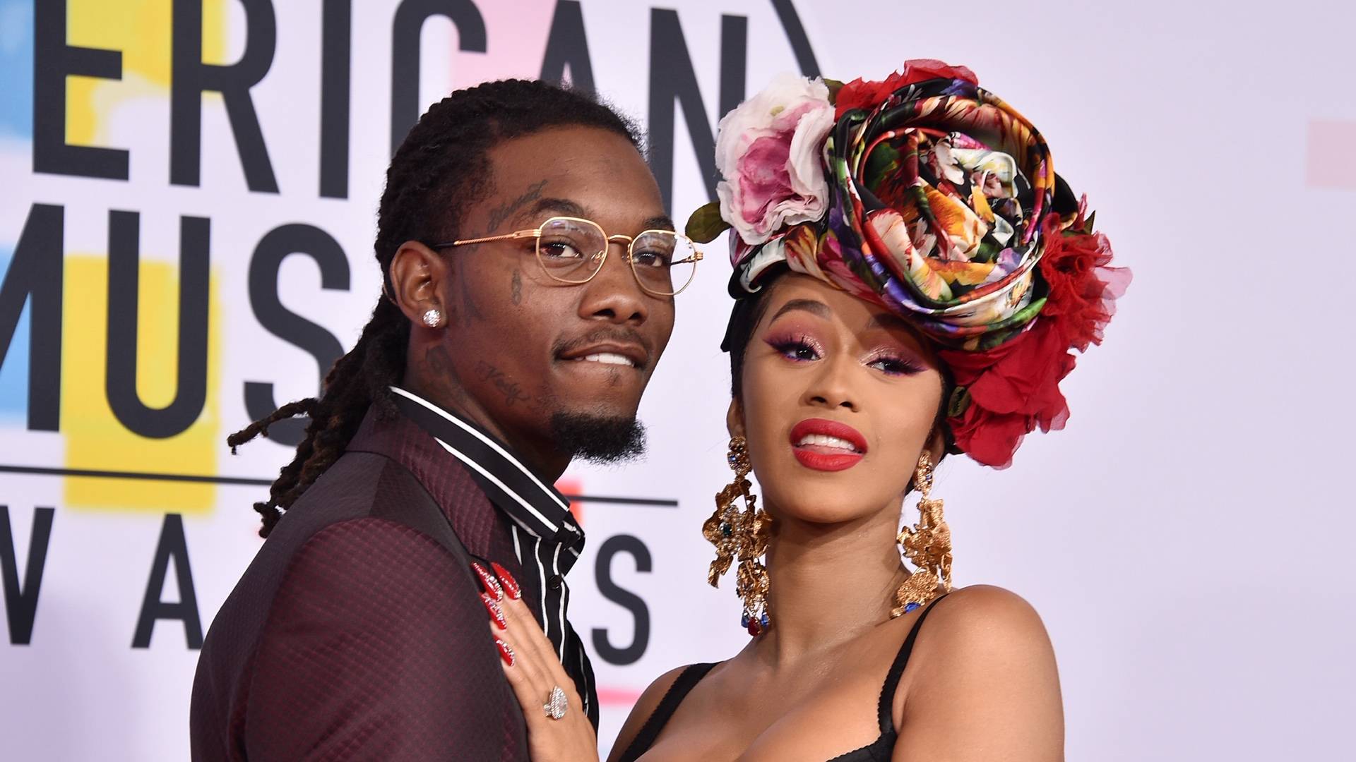 Cardi B and Offset on BET Buzz 2020.