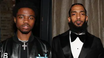 Roddy Ricch and Nipsey Hussle on BET Buzz 2020.
