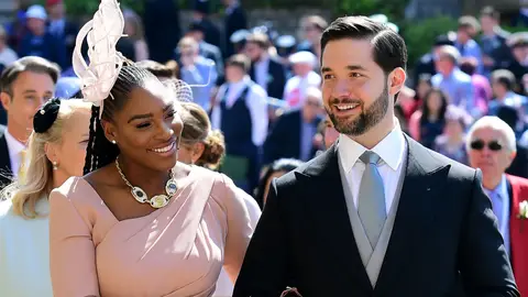 US tennis player Serena Williams and her husband Alexis Ohanian arrive for the wedding ceremony of Britain's Prince Harry, Duke of Sussex and US actress Meghan Markle at St George's Chapel, Windsor Castle, in Windsor, on May 19, 2018. 
