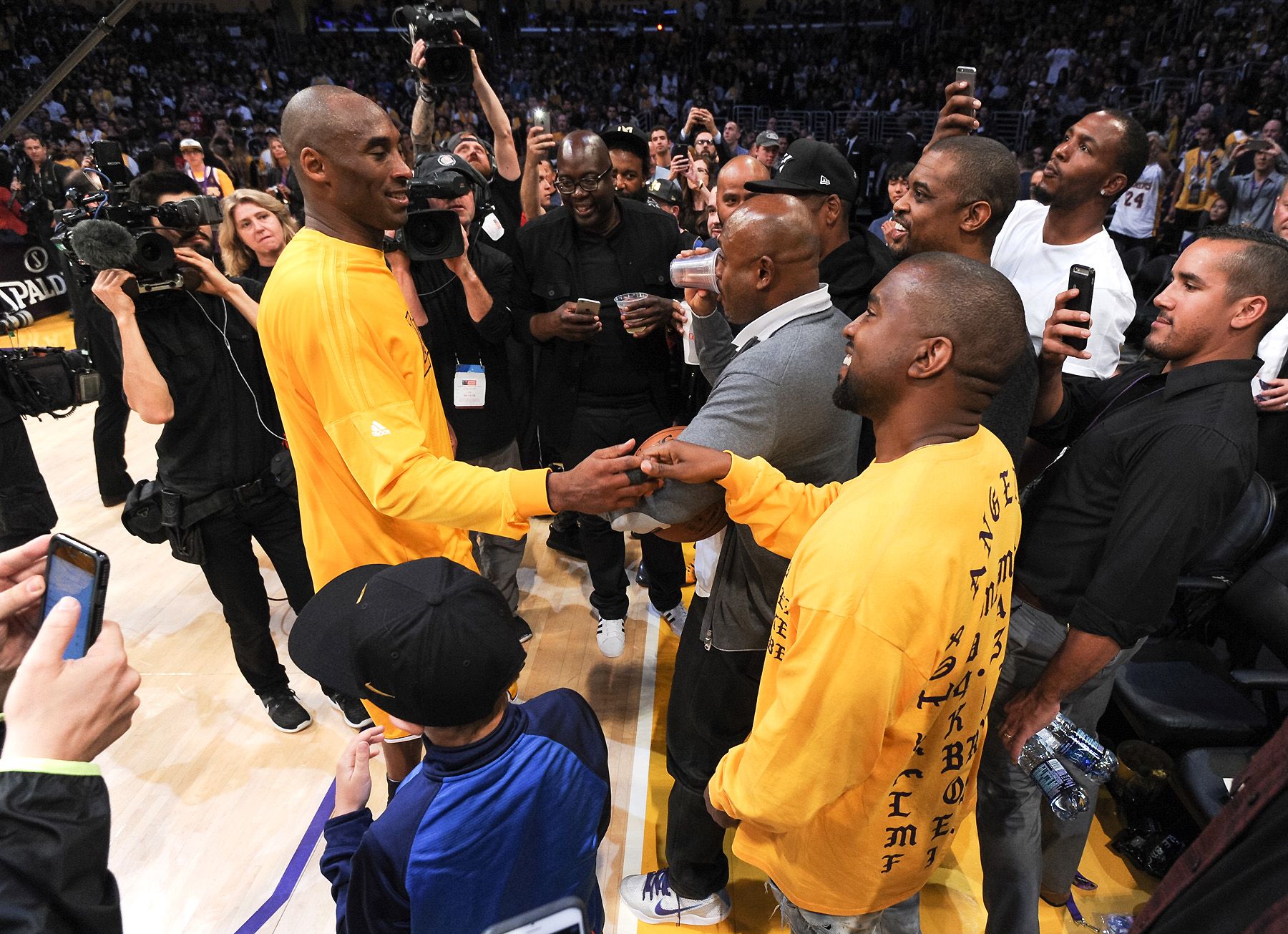 Kanye and Kobe Lock Image 9 from Hip Hop Shows Up for Kobe Bryant's