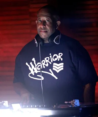 Rap Warrior - DJ Premier watches the rap quartet while methodically dropping the proper beat to make sure these dudes maximize their performance and synergy.&nbsp;  &nbsp;(Photo: Maury Phillips/WireImage)