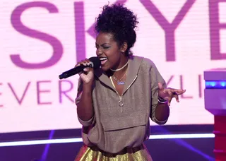 Hitting the Right Notes - Recording artist Justine Skye hits all the right notes while performing on the 106 stage. (Photo:&nbsp; Bennett Raglin/BET/Getty Images for BET)