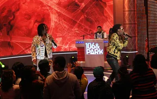 All the Money - Migos give a flashy performance on the 106 stage. (Photo:&nbsp; Bennett Raglin/BET/Getty Images)