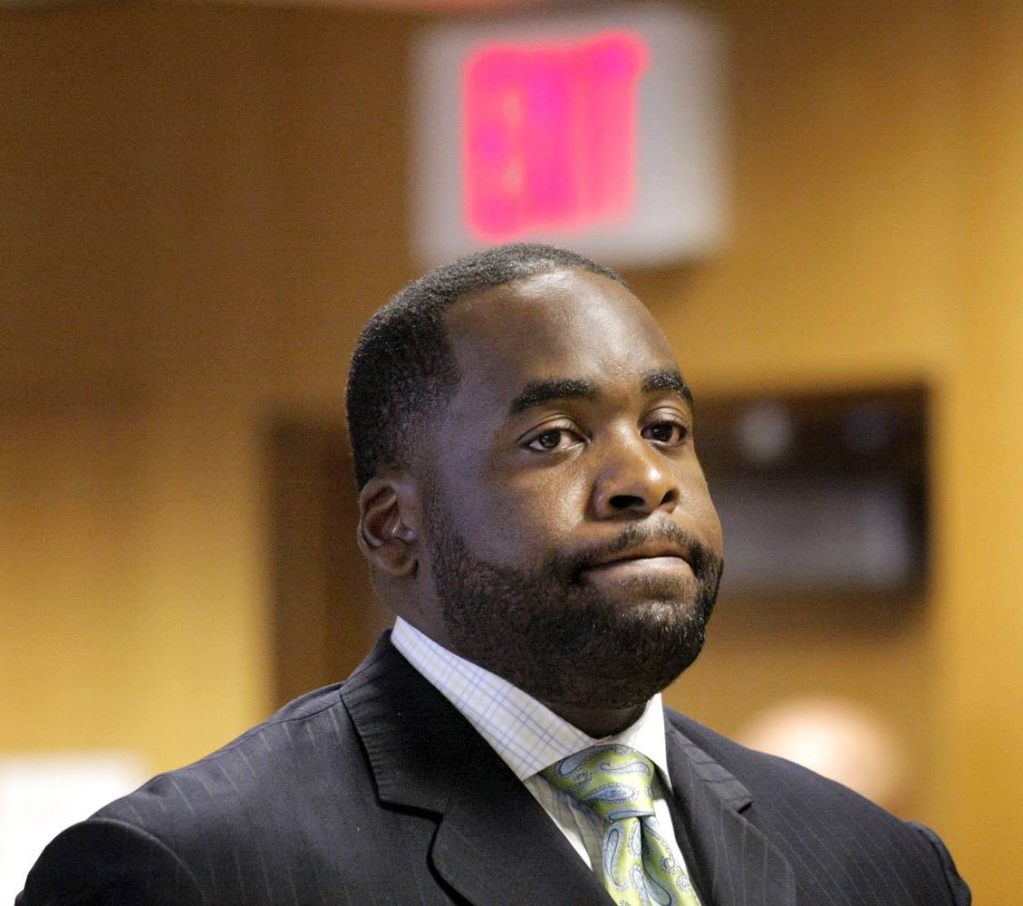Kwame Kilpatrick - Money seemed to be a thing for the former Michigan state representative and democratic mayor of Detroit Kwame Kilpatrick, who was convicted of racketeering, bribery and extortion. He's expected to be released from jail on August 2, 2037.&nbsp;(Photo: Bill Pugliano/Getty Images)