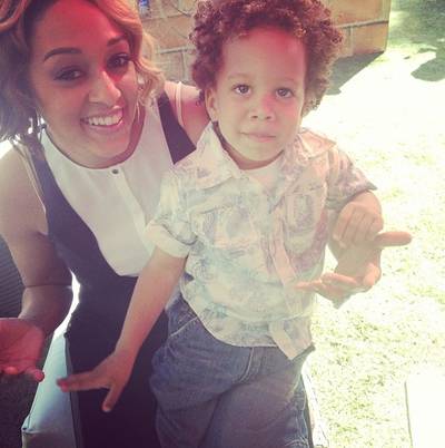Tia Mowry and Cree Hardrict - Rocking a matching set of cute curls, we understand why Tia Mowry can?t get enough of her mini-me son, Cree.  (Photo: Tia Mowry via Instagram)