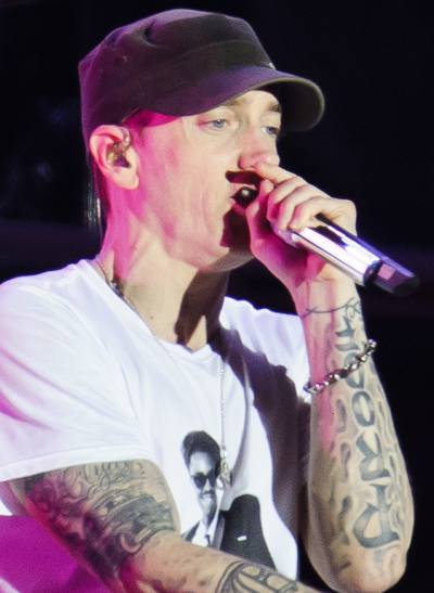 &quot;Rhyme or Reason&quot; - Eminem offers a new take on the Zombies' classic hit &quot;Time of the Season,&quot; bringing that classic Marshall rap, &quot;I'm the epitome and the prime example of what happens when a rhyme falls into the wrong hands and / You get up and start dancin,' even if it is Charles Manson.&quot;(Photo: Joseph Okpako/Redferns via Getty Images)