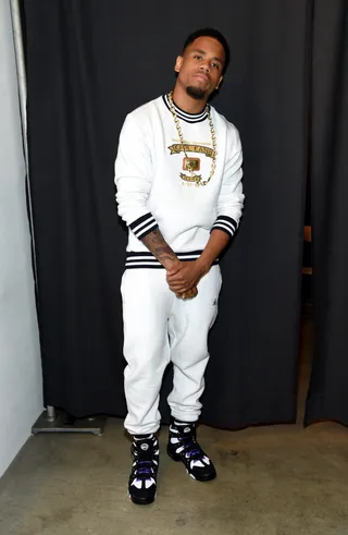Mack Wilds Reppin' the Old School Karl Kani Outfit - (Photo by Jamie McCarthy/Getty Images for BET)
