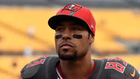 PITTSBURGH, PA - SEPTEMBER 28:  Wide receiver Vincent Jackson #83 of the Tampa Bay Buccaneers looks on from the field after a game against the Pittsburgh Steelers at Heinz Field on September 28, 2014 in Pittsburgh, Pennsylvania.  The Buccaneers defeated the Steelers 27-24.  (Photo by George Gojkovich/Getty Images)