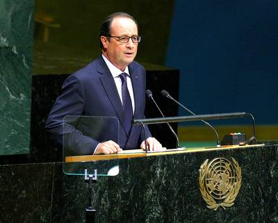 French President Francois Hollande Vows to Help - On Sept. 18, French President Francois Hollande promised to deploy a military hospital in the Forest Region of southeastern Guinea, where Ebola was first detected in March.(Photo: Monika Graff/UPI/Landov)