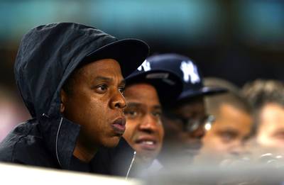 Saying Goodbye to a Legend - Rapper Jay Z&nbsp;looks solemn as he watches New York Yankees star Derek Jeter&nbsp;play his final home game against the Baltimore Orioles at Yankee Stadium in the Bronx. (Photo: Elsa/Getty Images)