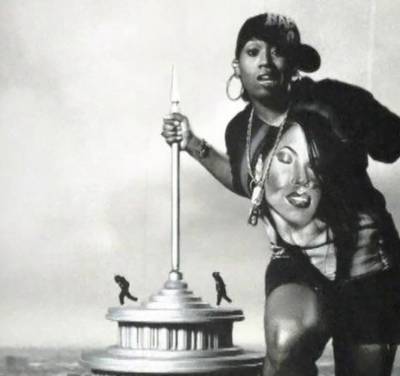 Missy Never 'Passes' on Dopeness - Yes, Missy Elliott was a scarecrow in a cornfield, a beauty queen and a few different characters in the &quot;Pass That Dutch&quot; video. She also climbed a replica skyscraper at the end of the visual, as seen above.&nbsp;   (Photo: Elektra Records)