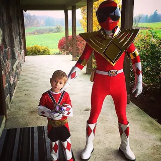 Justin Bieber - The Biebs takes his little brother trick-or-treating in matching Red Ranger costumes. (Photo: Justin Bieber via Instagram)