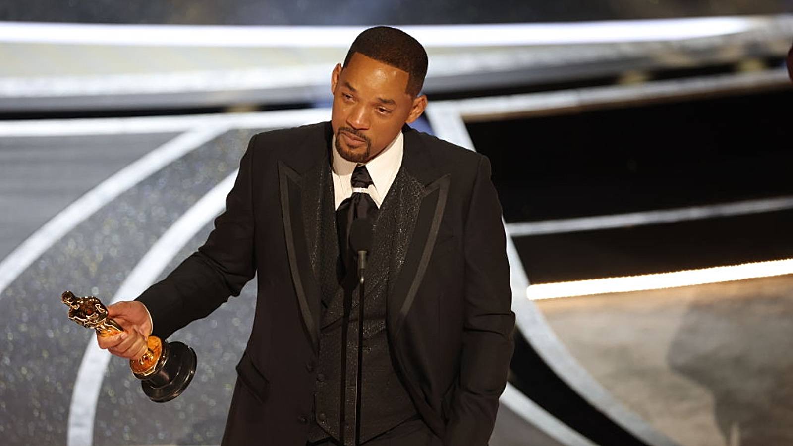 Will Smith accepts the award for Best Actor in a Leading Role for "King Richard" during the show at the 94th Academy Awards at the Dolby Theatre at Ovation Hollywood on Sunday, March 27, 2022. 