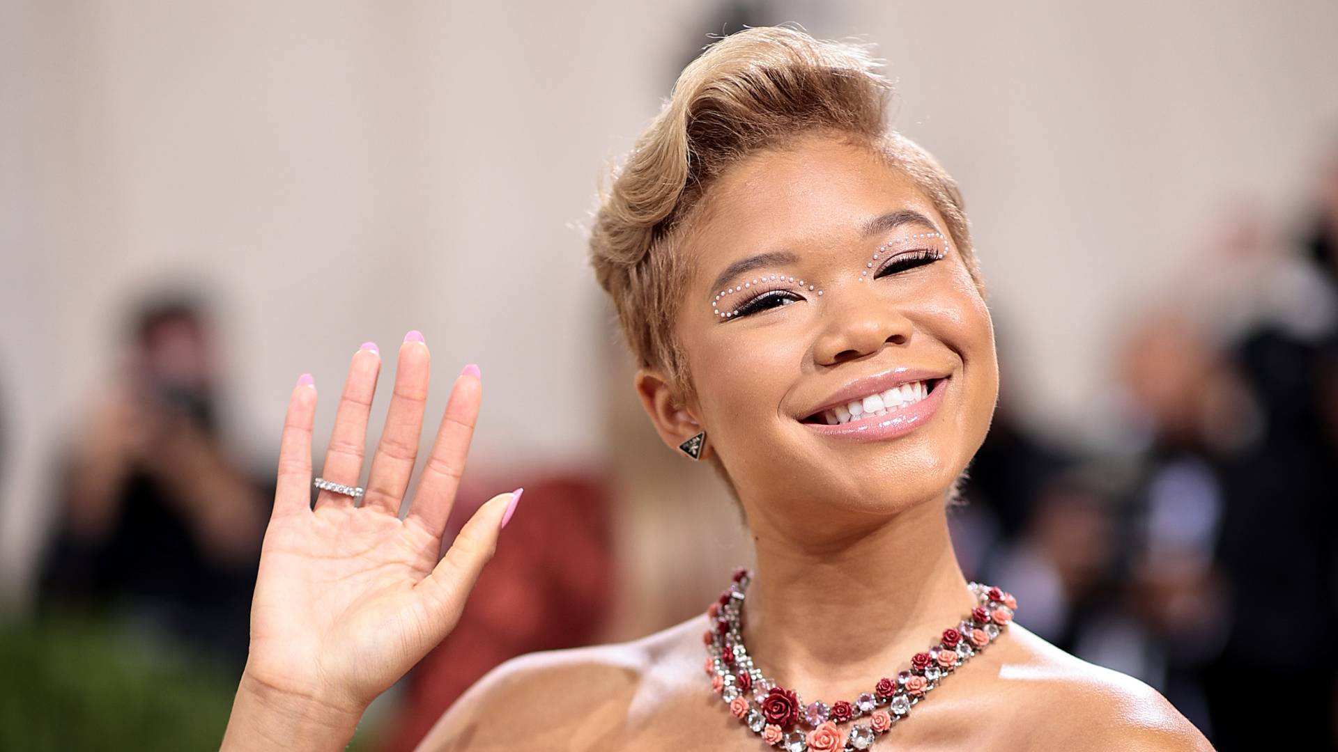 Storm Reid attends The 2021 Met Gala Celebrating In America: A Lexicon Of Fashion at Metropolitan Museum of Art on September 13, 2021 in New York City.