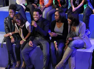 With Fans\r - Lloyd in the audience introducing Jacob Latimore.&nbsp; (Photo: John Ricard / BET)