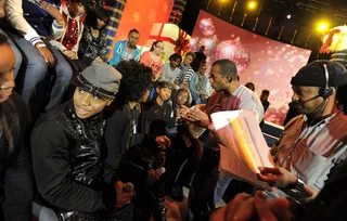 Enjoying the show. - After performing Mindless Behavior sits in the audience with fans to enjoy the rest of the show.&nbsp; (Photo: John Ricard / BET)