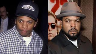 Gangsta Tales - Ice Cube and Eazy had their issues; but Cube has always given “The Godfather of Gangsta Rap” his props for giving him his break. Eazy knew Cube's pen game was no joke and had Cube write a majority of his 1988 debut Eazy-Duz-It. N.W.A&nbsp;success followed and the Don Mega has been on hip hop’s Mt. Rushmore ever since.(Photos from left: Ron Galella, Ltd./WireImage, Dimitrios Kambouris/Getty Images)