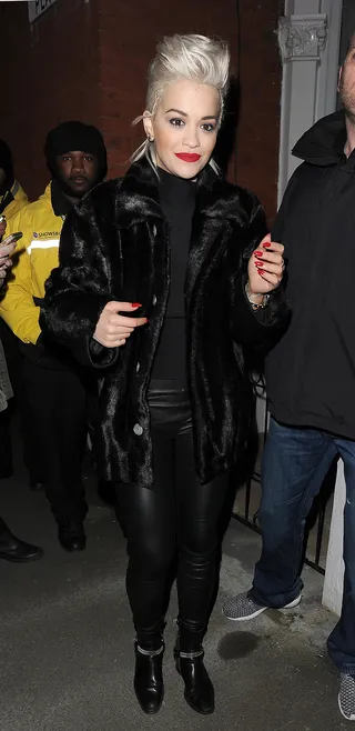 Diva in Black - Rita Ora is in full diva mode on the streets of London.  (Photo: Will Alexander/WENN.com)