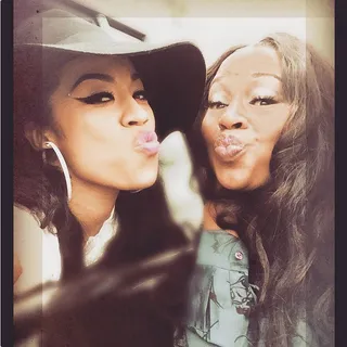 Beautiful Ladies - Keyshia and Neffe pucker up!  (Photo: Keyshia Cole via Instagram)