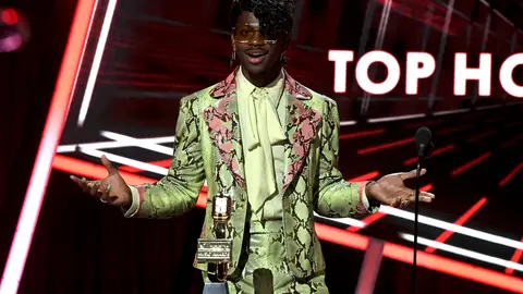 HOLLYWOOD, CALIFORNIA - OCTOBER 14: In this image released on October 14, Lil Nas X accepts the Top Hot 100 Song Award onstage at the 2020 Billboard Music Awards, broadcast on October 14, 2020 at the Dolby Theatre in Los Angeles, CA.  (Photo by Kevin Winter/Getty Images)