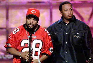 Ice Cube&nbsp;and Dr. Dre - After splitting with N.W.A because he was at odds with group manager Jerry Heller, Ice Cube sued the group for what he thought was his fair share of the group's profits. Remaining group members fired back at Cube on numerous songs on their next and final two albums 100 Miles and Runnin' (1990) and Efil4zaggin (1991). However, by 1994 Cube and Dre had mended their friendship, appearing on "Natural Born Killaz" together.(Photo: By Kevin Winter/ImageDirect/Getty Images)