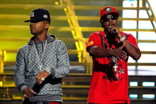 Dipset - After Dipset founders Cam'ron and Jim Jones began to disagree with each other, the entire crew was stalled with remaining crew members Juelz Santana and Freekey Zekey hopeful for a future collaborative project, but focusing on their own individual careers. In April 2010, Dipset heads Cam and Jones put their differences aside and released two tracks together along with Santana: "Under Construction" and "Salute." (Photo: Taylor Hill/Getty Images)