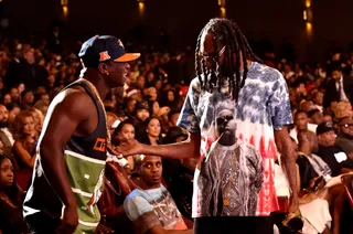 Surprise Surprise! - Snoop catches everyone off guard with a turnt performance by O.T. Genasis.&nbsp;(Photo: Paras Griffin/BET/Getty Images for BET Networks)