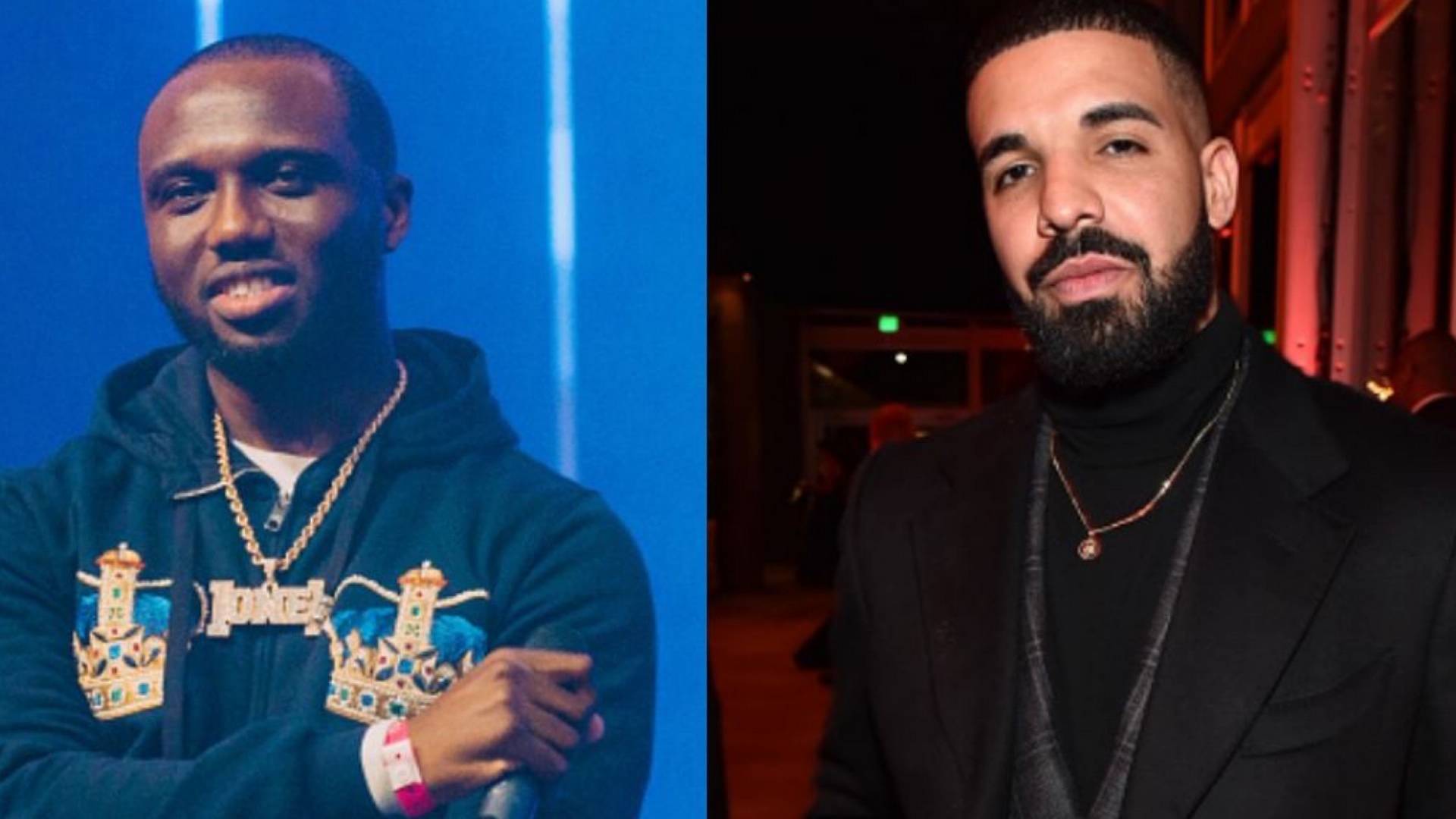 Drake and Headie One on BET Buzz 2020.