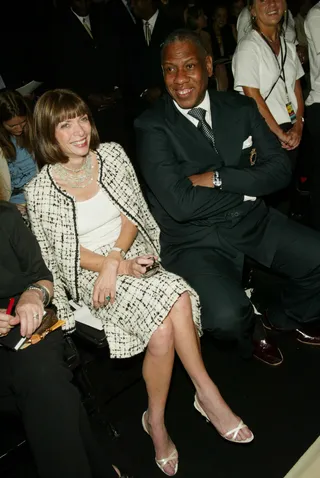 Anna Wintour and Andre Leon Talley at the Oscar de la Renta Spring 2003 fashion show.jpg