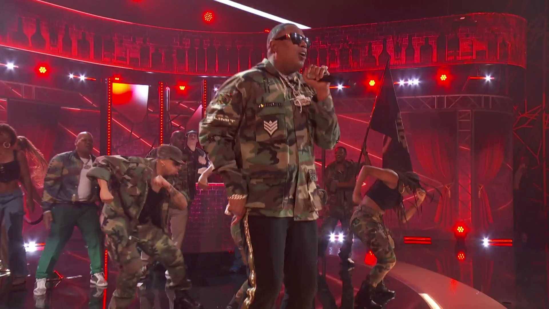 Jeezy, T.I. and Master P perform a medley of their songs, including "Trap Star," "You Don't Know Me" and "Make ‘Em Say Ugh" at the BET Awards 2023.