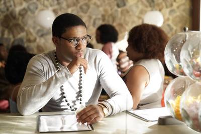 Simeon Daise looks contemplative in his role of Reggie Michaels. - (Photo: Jace Downs/BET)