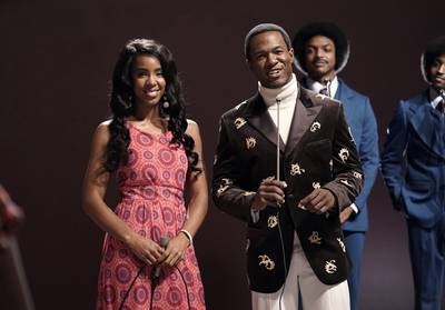 Kelly Rowland, as Gladys Knight, gets a grand introduction. - (Photo: Jace Downs/BET)