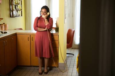 Perri Camper's character Delores Cornelius gets an important phone call. - (Photo: Eli Joshua Ade/BET)