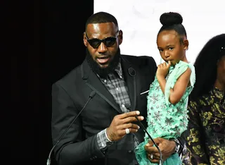 Lebron and Zhuri James - We all know Zhuri James is the star of her family but Lebron confirmed that she changed everything when she came along. In his speech at the Harlem Fashion Row show, he said, "She made me a better person, a more dedicated person, a strong person. I guess, a more sensitive person that realized I have so much more responsibility to women in general. So, thank you, Zhuri. I love you, baby girl." How sweet! (Photo: Slaven Vlasic/Getty Images)