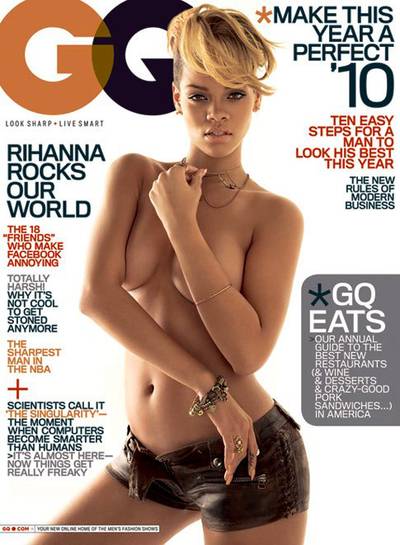 Rihanna\r - We?ve seen a scantily-clad Rihanna numerous times, but her GQ cover made jaws drop. When baring it all like this, poke it out, push it up and hike up that self esteem.\r\r(Photo: GQ Magazine)