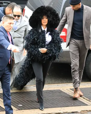 A Queen In Queens - Styled by Kollin Carter, Cardi arrived at court in Queens, NY on Tuesday (Dec. 10) dressed to the nines in ADRIENNE LANDAU's Queen's fur coat designed by Saulo Villela. Talk about making a grand entrance! (Photo: Alessio Botticelli/GC Images)