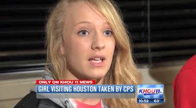 White Teen Taken From Custody of Black Guardians - A white teenager was on a road trip from Oklahoma to Texas with her two Black dance instructors when police stopped and questioned them. Landry Thompson's mother signed a notarized letter giving the instructors guardianship during the trip. Even after explaining this to officers, she was still handcuffed and taken to Child Services and her mom was contacted.(Photo: Courtesy of KHOU TV)