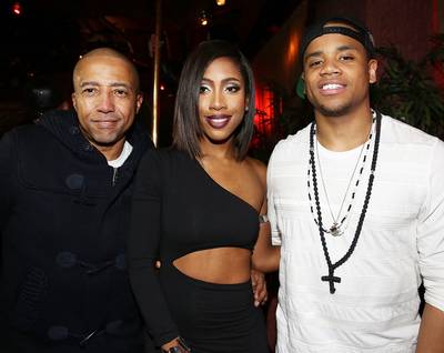 On the Rise - Kevin Liles and Mack Wilds pose with Sevyn Streeter at her album release party at Mister H in New York City. (Photo: Shareif Ziyadat/Getty Images)