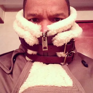 Jamie Foxx @iamjamiefoxx - There’s only one word to describe the recent drop in NYC temperatures this week…BRICK! Jamie prepares for the cold. “You can't beat this&nbsp;#NYC&nbsp;weather...just another beautiful day.”(Photo: Instagram/iamJamiefoxx)