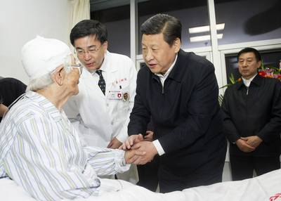 Residents Injured in Deadly China Blast - Following a deadly explosion that ripped through a residential area in eastern China, president Xi Jinping visited the hospital were 136 people are being treated for injuries.&nbsp;&nbsp;Early reports say at least 10 of those hospitalized are thought to be in a critical condition. The explosion was caused by a ruptured underground pipeline.&nbsp;&nbsp;&nbsp;(Photo: AP Photo/Xinhua, Huang Jingwen)