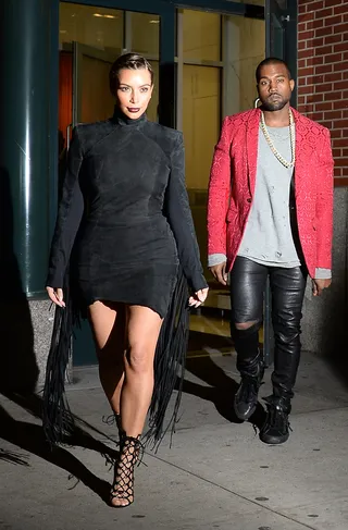 Stepping Out - Kim Kardashian and Kanye West are spotted on their way to Yeezy's show at Madison Square Garden in NYC.&nbsp;(Photo: JDH Imagez/Splash News)