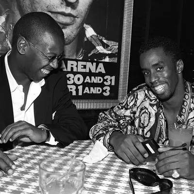 Diddy with late Uptown Records founder Andre Harrell.
