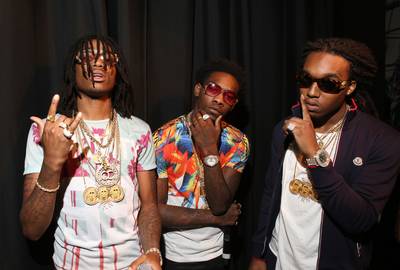 Migos - The same trio that gave us &quot;Versace&quot; came back and delivered &quot;Fight Night,&quot; perhaps signaling that Migos has some staying power in the game. Rightfully so, Migos is nominated for the Who Blew Up Award as well.(Photo: Bennett Raglin/BET/Getty Images)