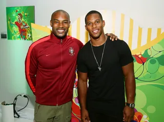 Hotties - Model Tyson Beckford&nbsp;and NFL player Victor Cruz attend the 2014 FIFA World Cup McDonald's launch party at Pillars 38 in New York City. (Photo: Neilson Barnard/Getty Images for McDonald's)