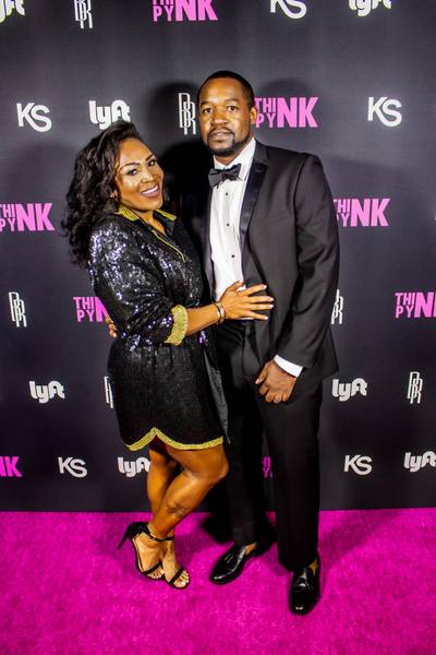 Sasha Mitchell-Fuller and Tyrand Fuller - Two-time Emmy award winning televison producer and Pynk Awards Gala honoree, Sasha Mitchell-Fuller, poses on the &quot;Pynk&quot; carpet with husband Tyrand Fuller. (Photo: Calvin Gayle @calvingproductions)