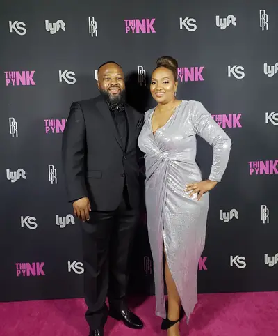 Antoine Henson and Giovanna Henson - Antoine Henson and Giovanna Henson strike a quick pose on the &quot;Pynk&quot; carpet! (Photo: Calvin Gayle @calvingproductions)