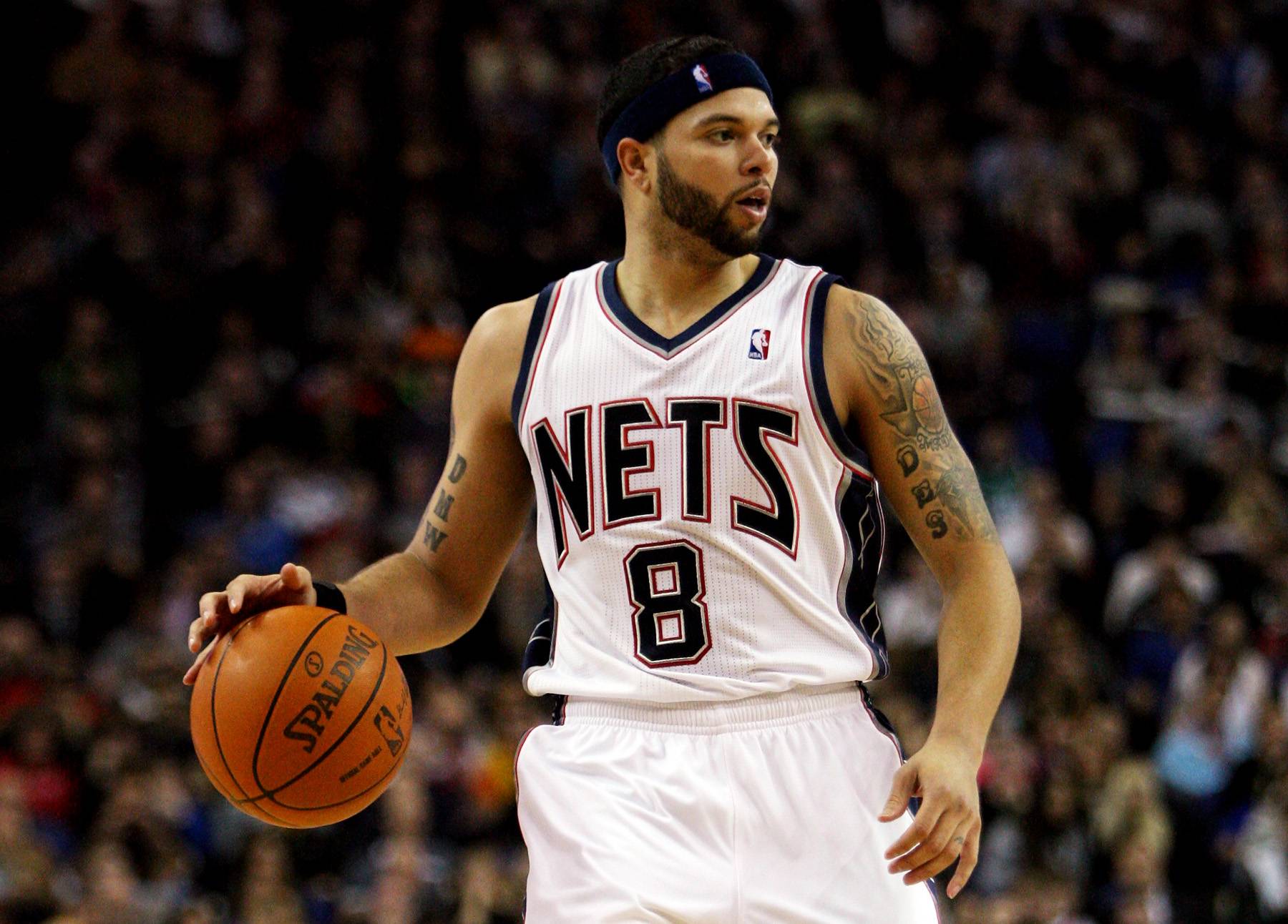 Deron Williams Nets Game Used Jersey Shows Use